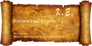Koronczay Ervin névjegykártya